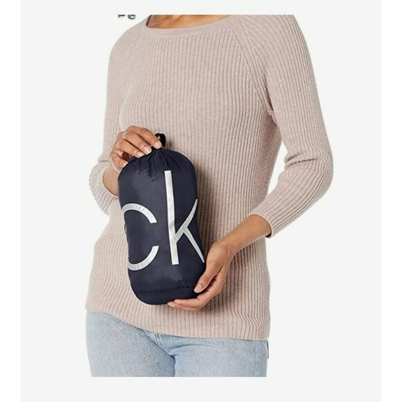 ⭐Women Coat Sz XS Calvin Klein Navy Packable Lightweight Premium Down blend Coat - Picture 3 of 4